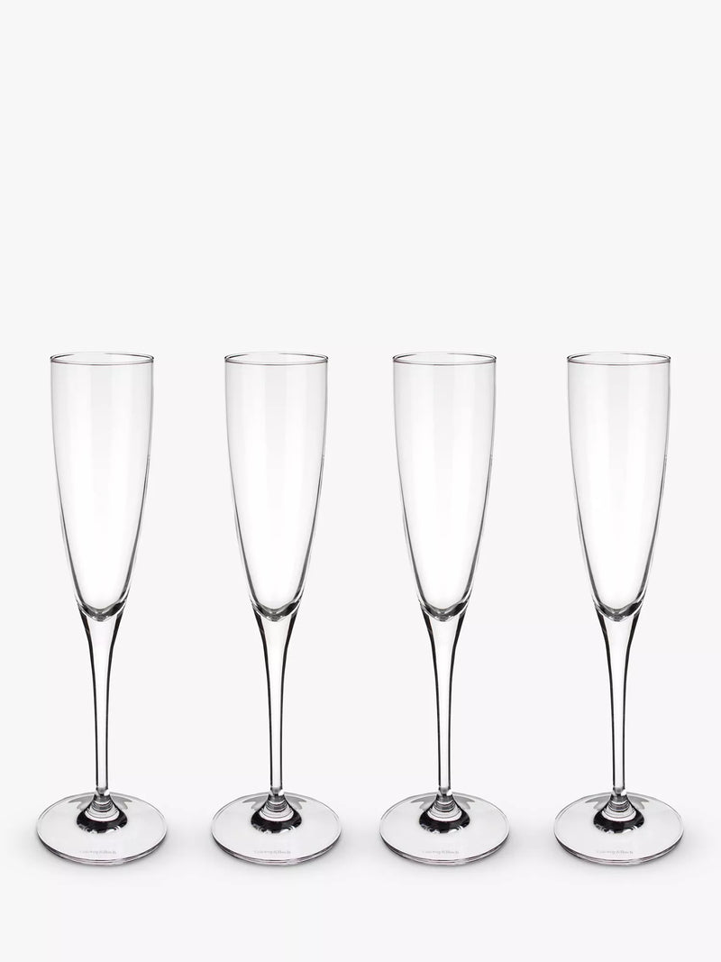 Villeroy & Boch Maxima Champagne Glass Flute, Set of 4, 120ml, Clear