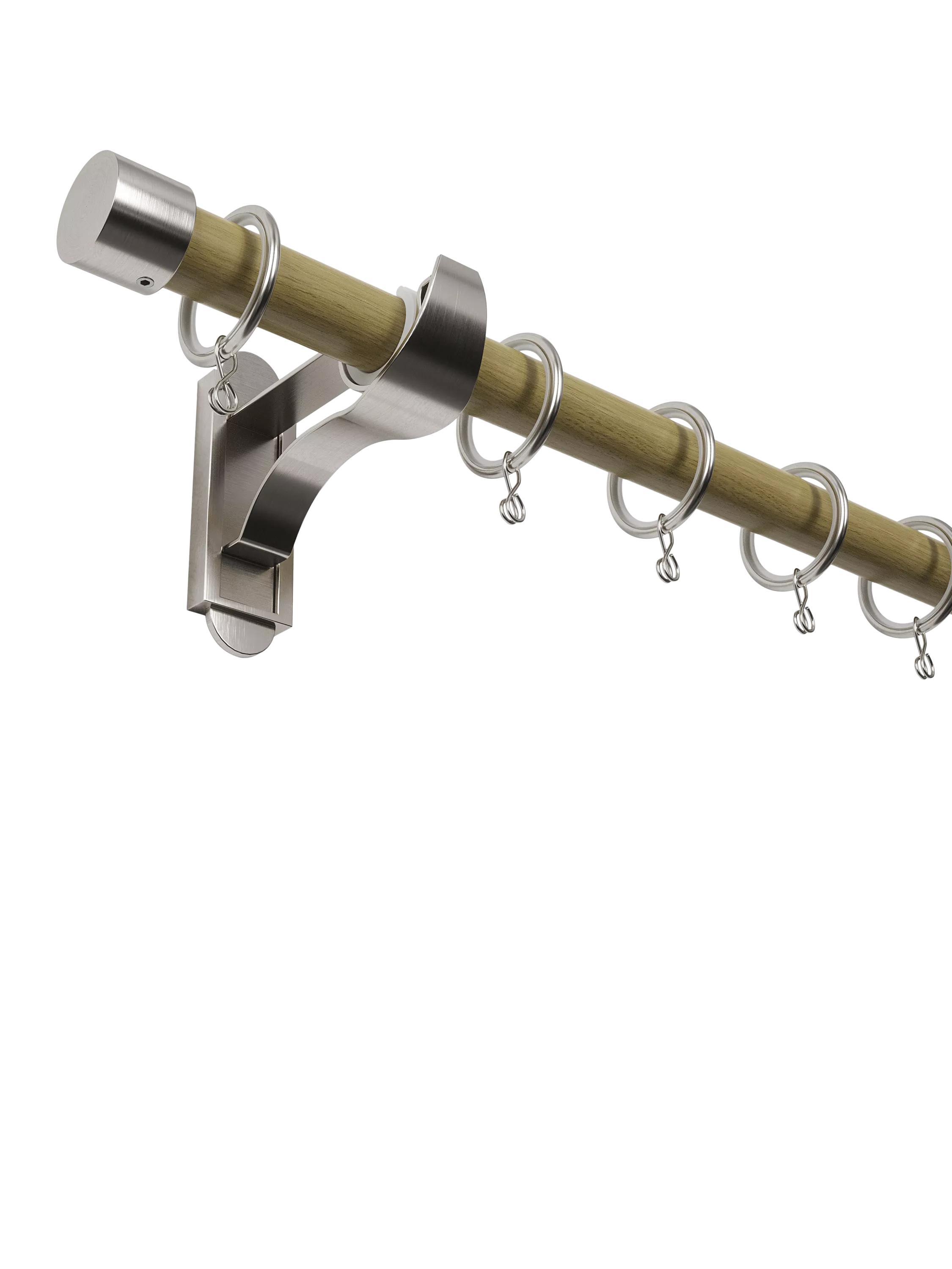 John Lewis wooden curtain pole 28mm with metal finials - British product