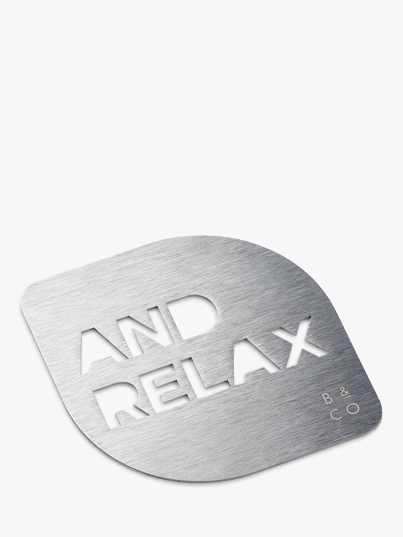 Barista & Co stainless steel coffee stencil with And Relax design - British product