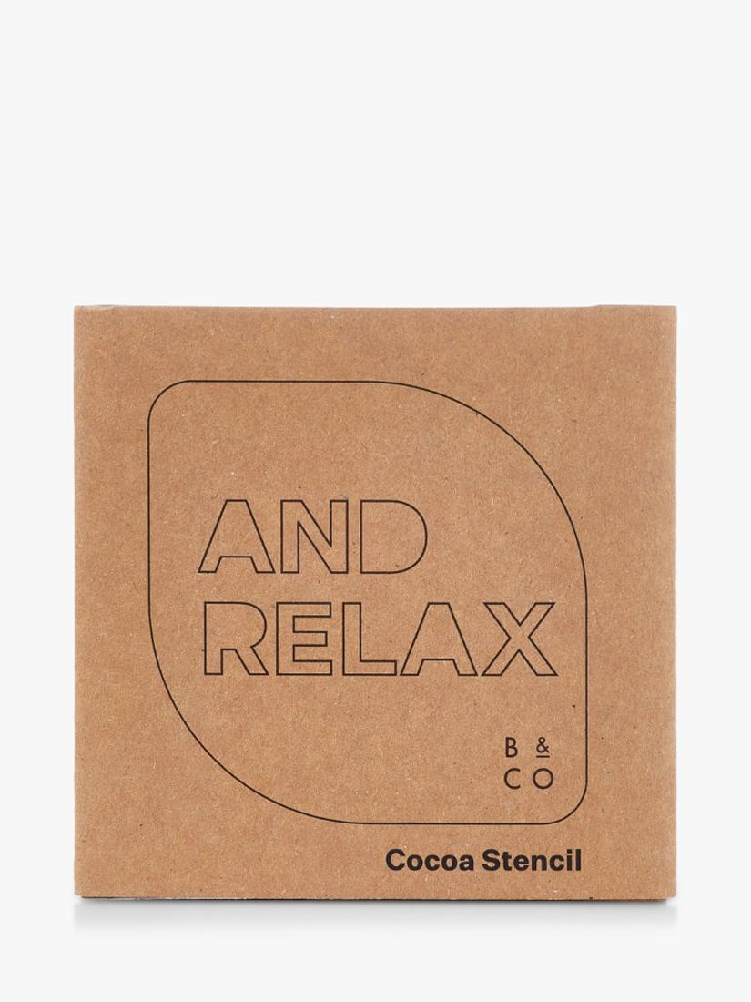 Barista & Co stainless steel coffee stencil with And Relax design - British product