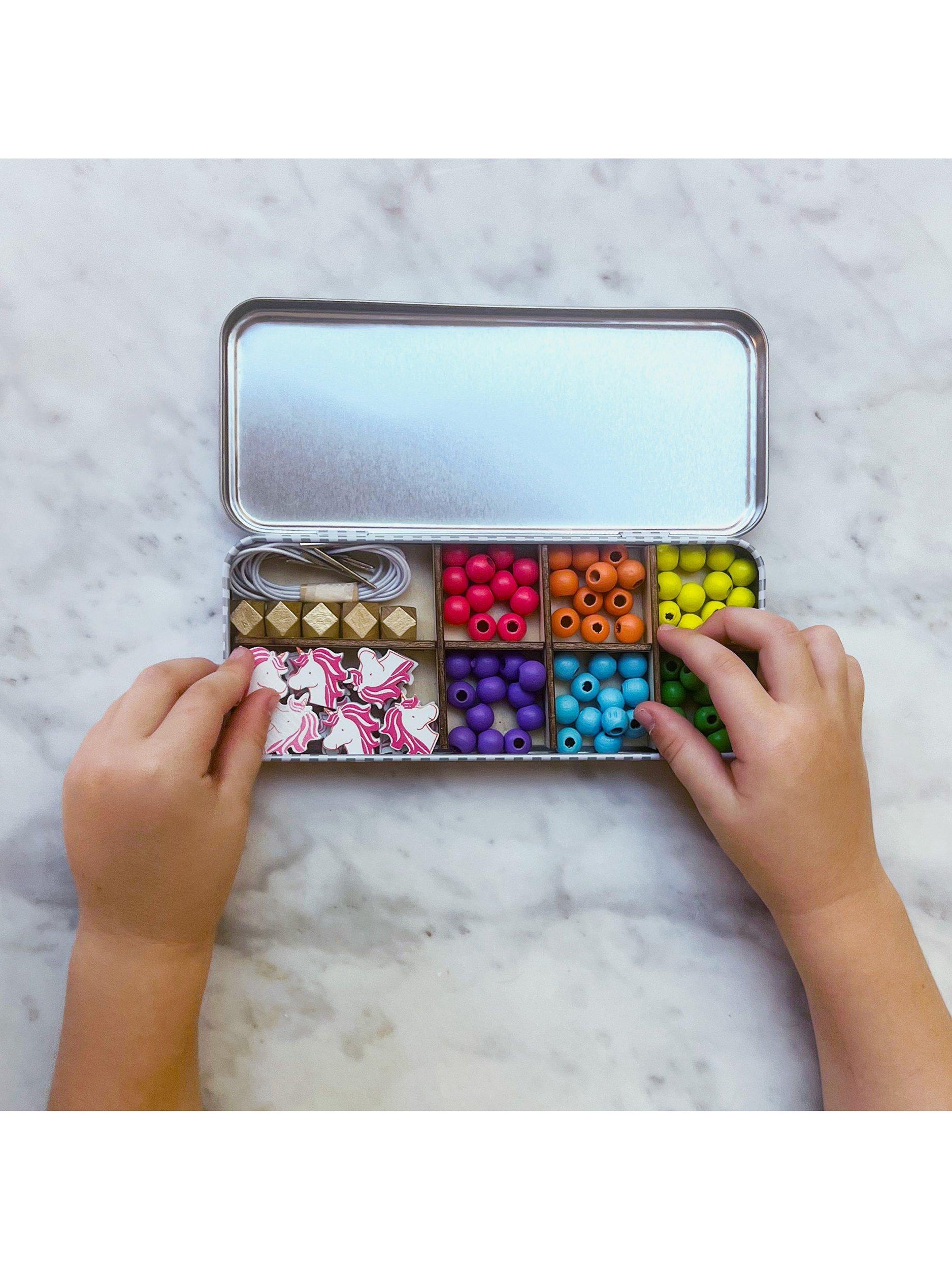 Cotton Twist unicorn beaded bracelet making kit in tin (British brand)