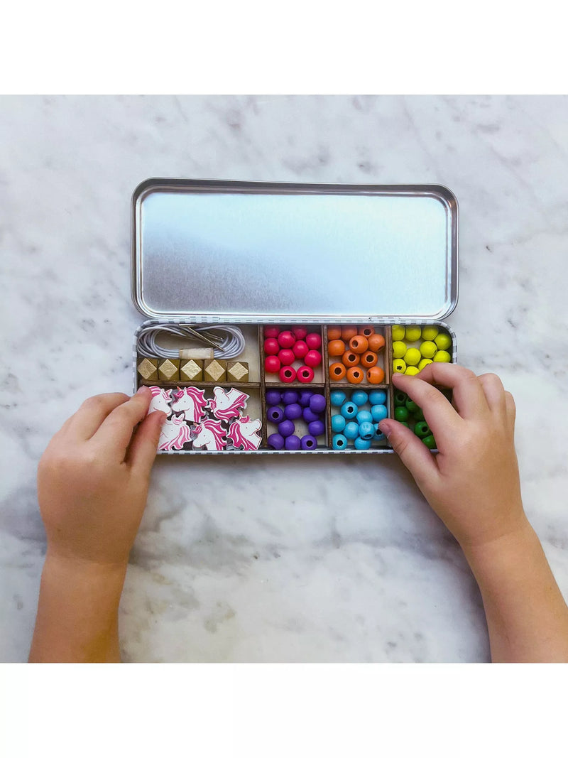 Cotton Twist unicorn beaded bracelet making kit in tin (British brand)