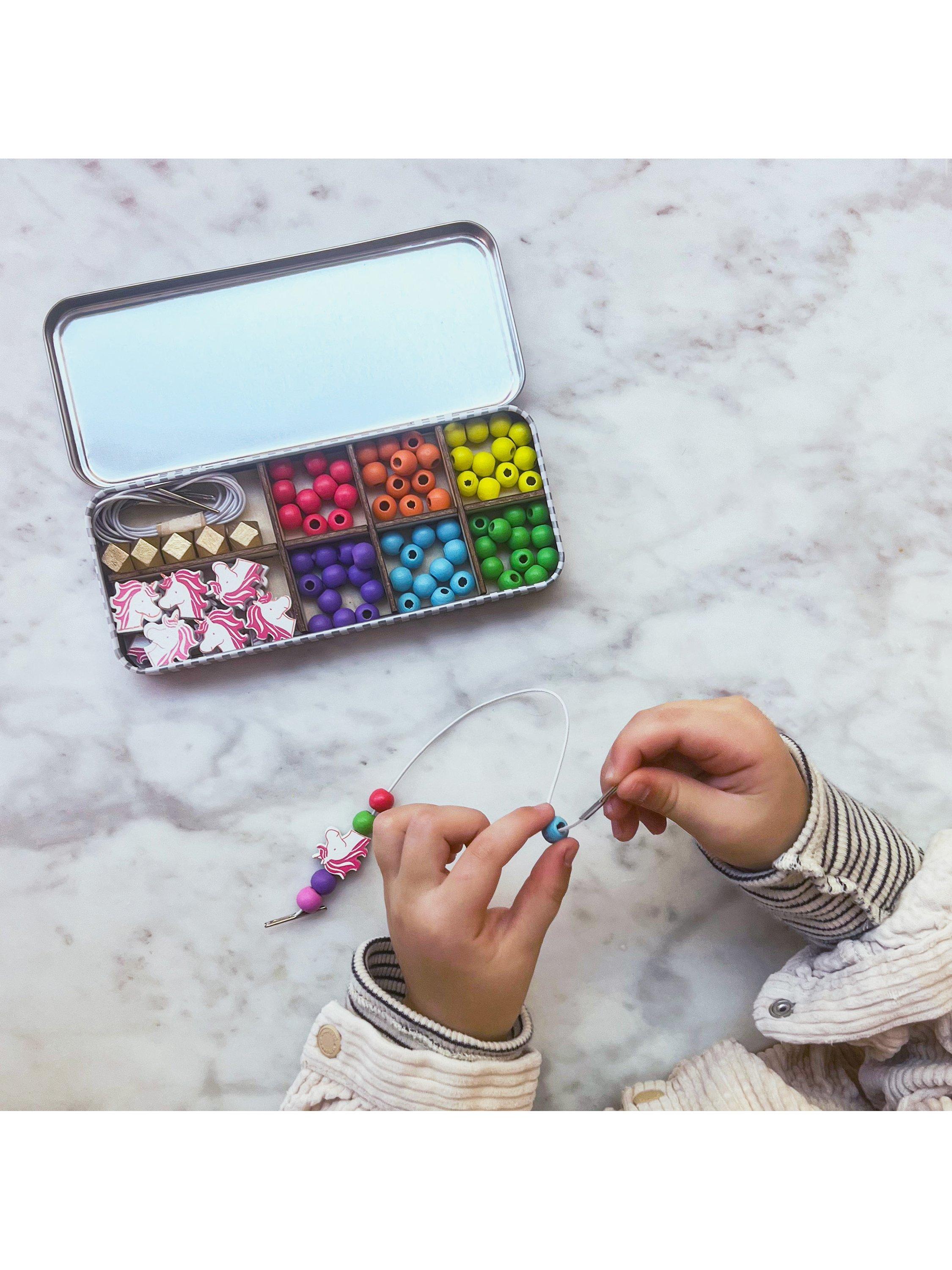 Cotton Twist unicorn beaded bracelet making kit in tin (British brand)