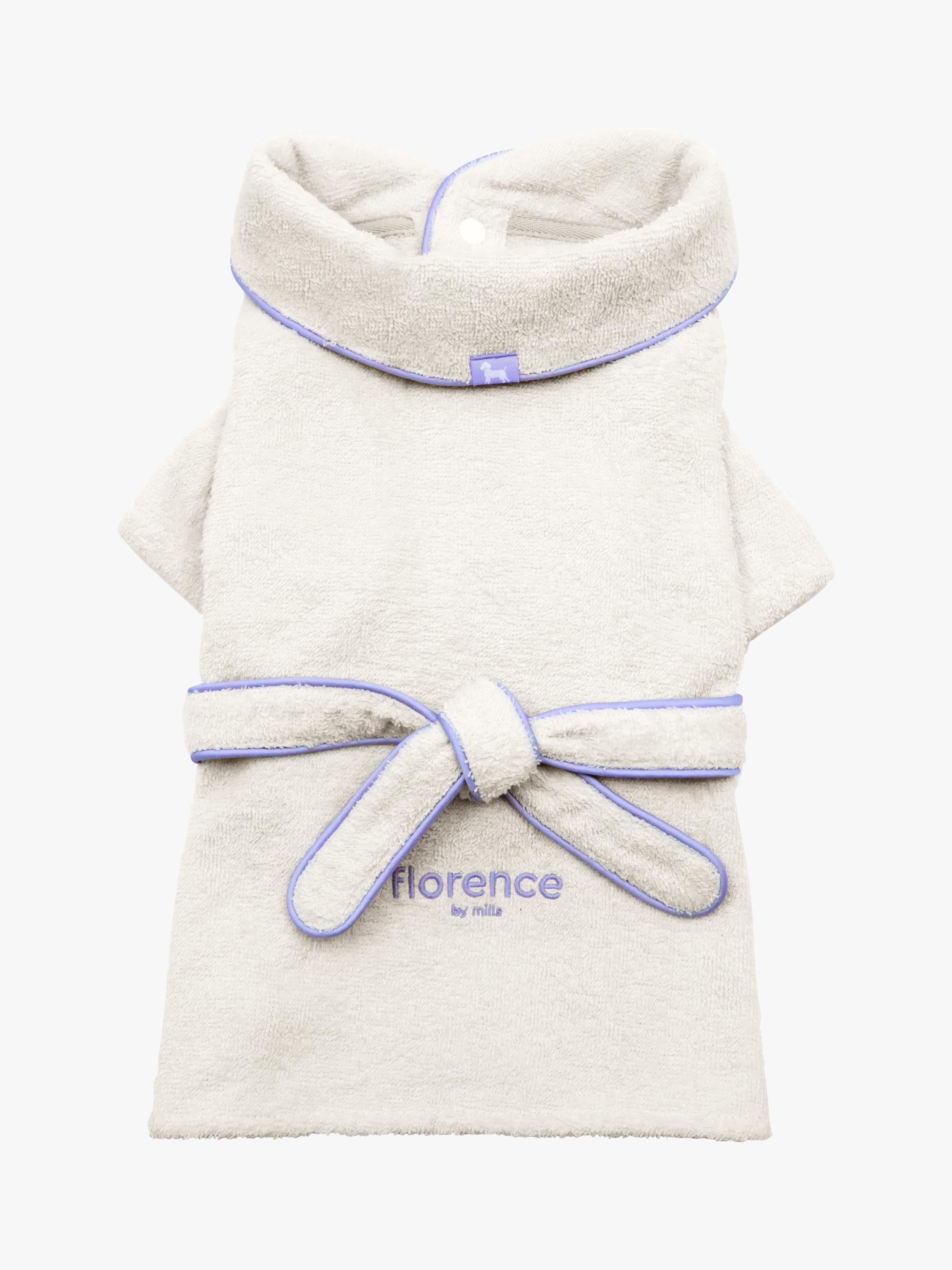 رداء حمام أبيض للكلاب florence by mills - منتج بريطاني