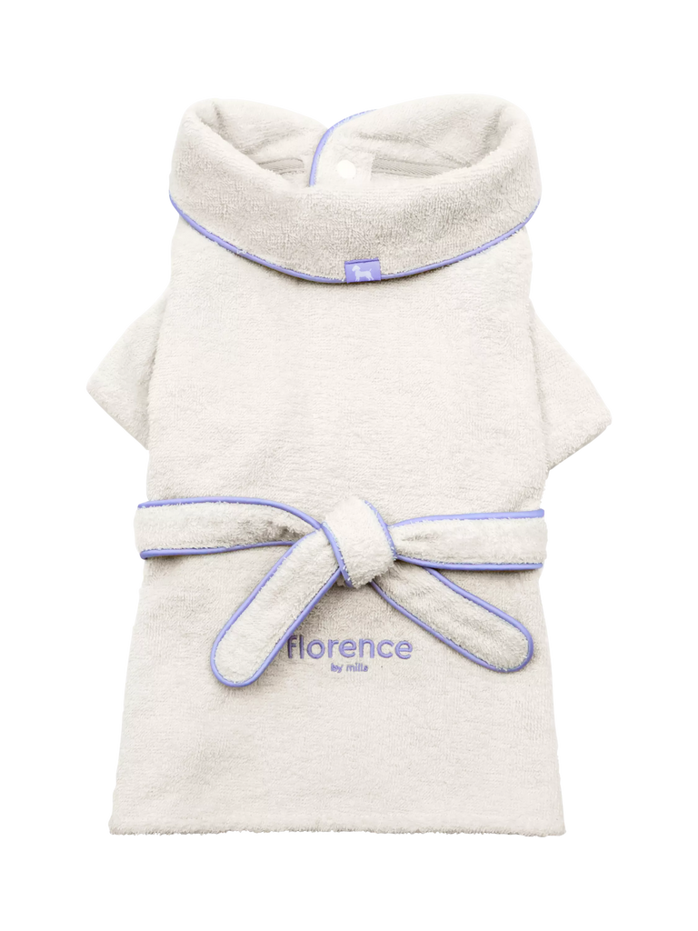 florence by mills Cotton Terry Dog Bath Robe, White