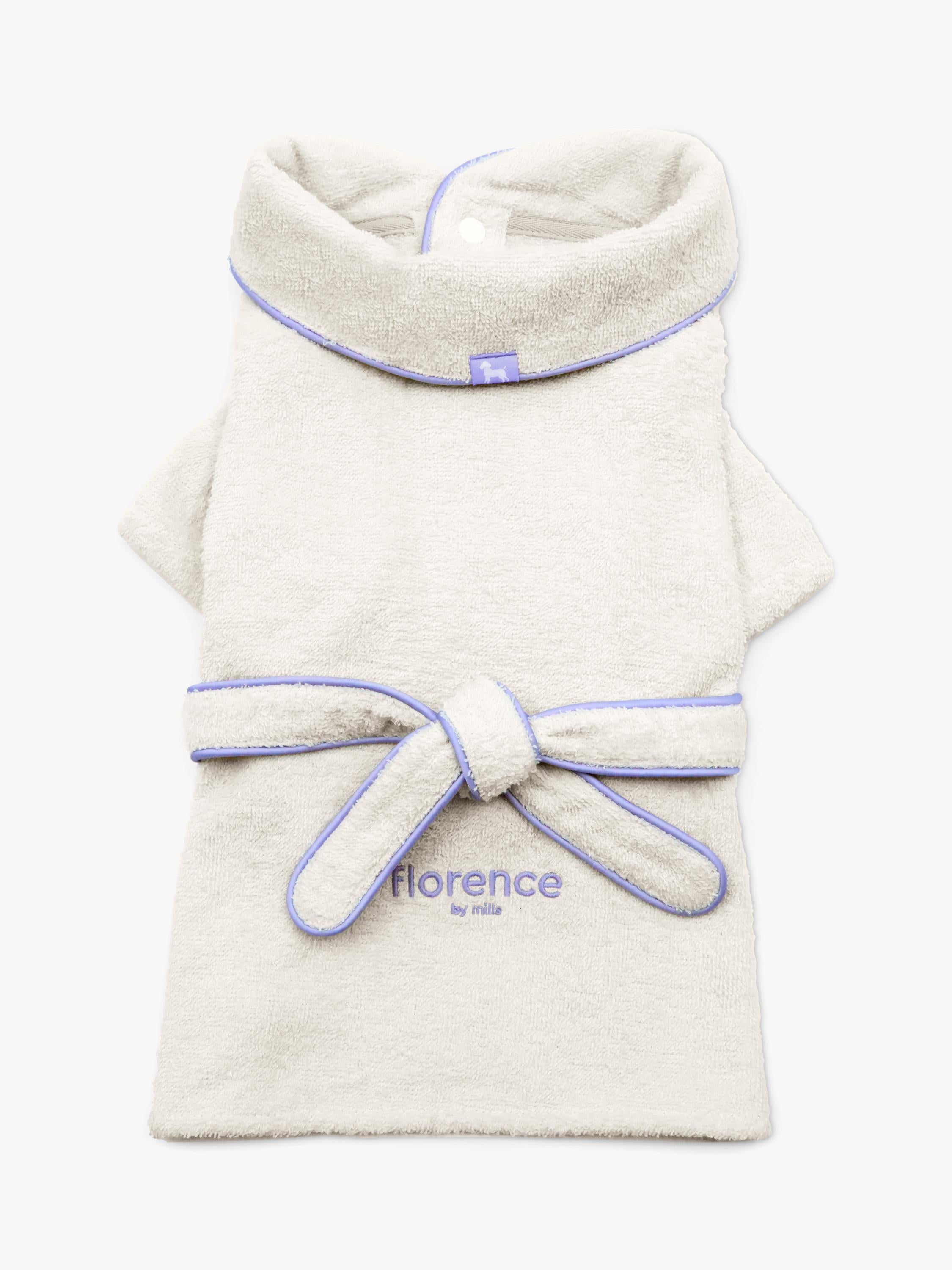 رداء حمام أبيض للكلاب florence by mills - منتج بريطاني