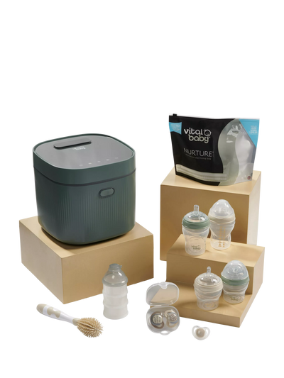 John Lewis Vital Baby Nurture UV Sterilising Set, Olive Green- Buy online at McGrocer