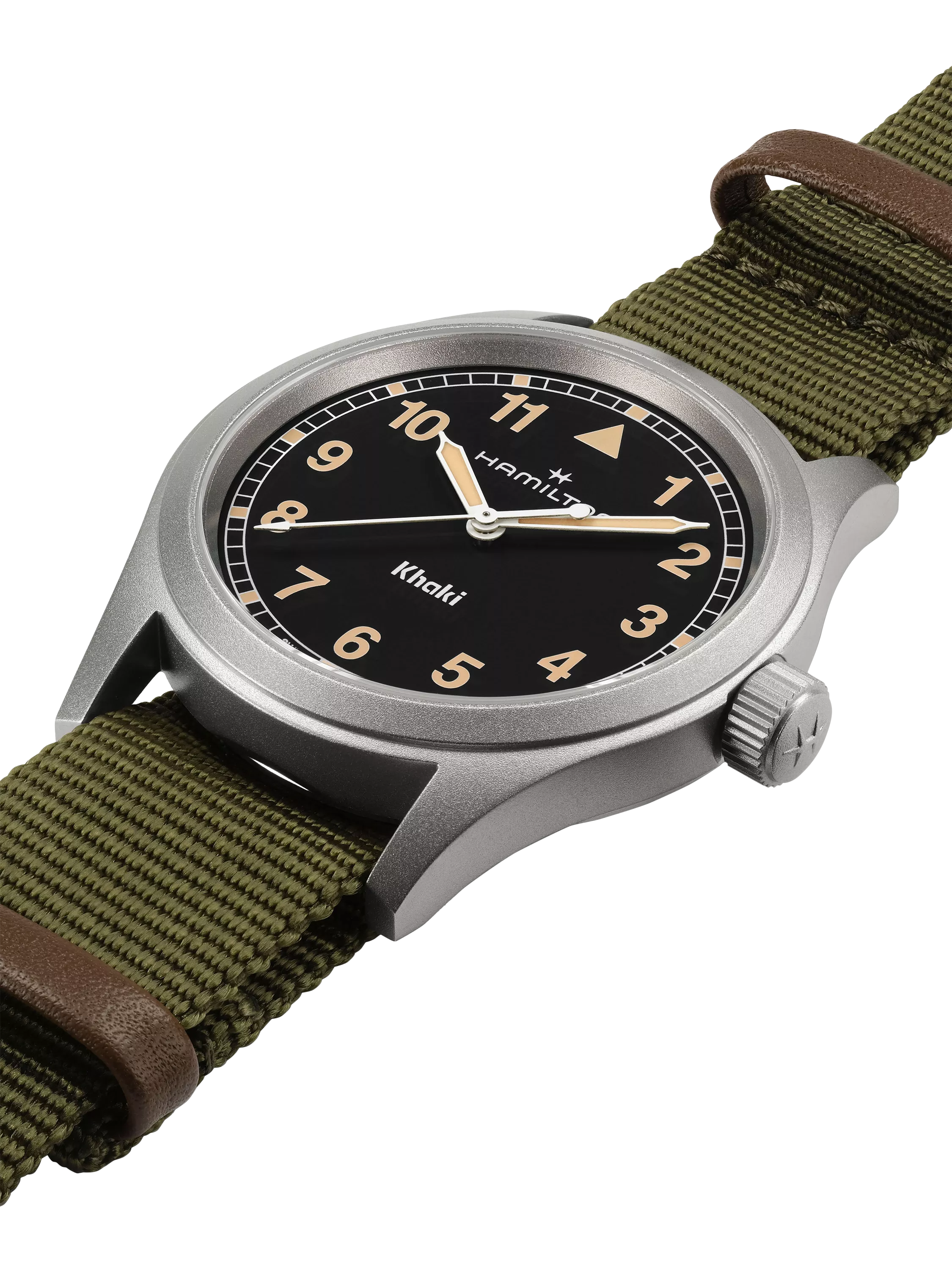 Hamilton Khaki Field Quartz watch with fabric strap (British brand)