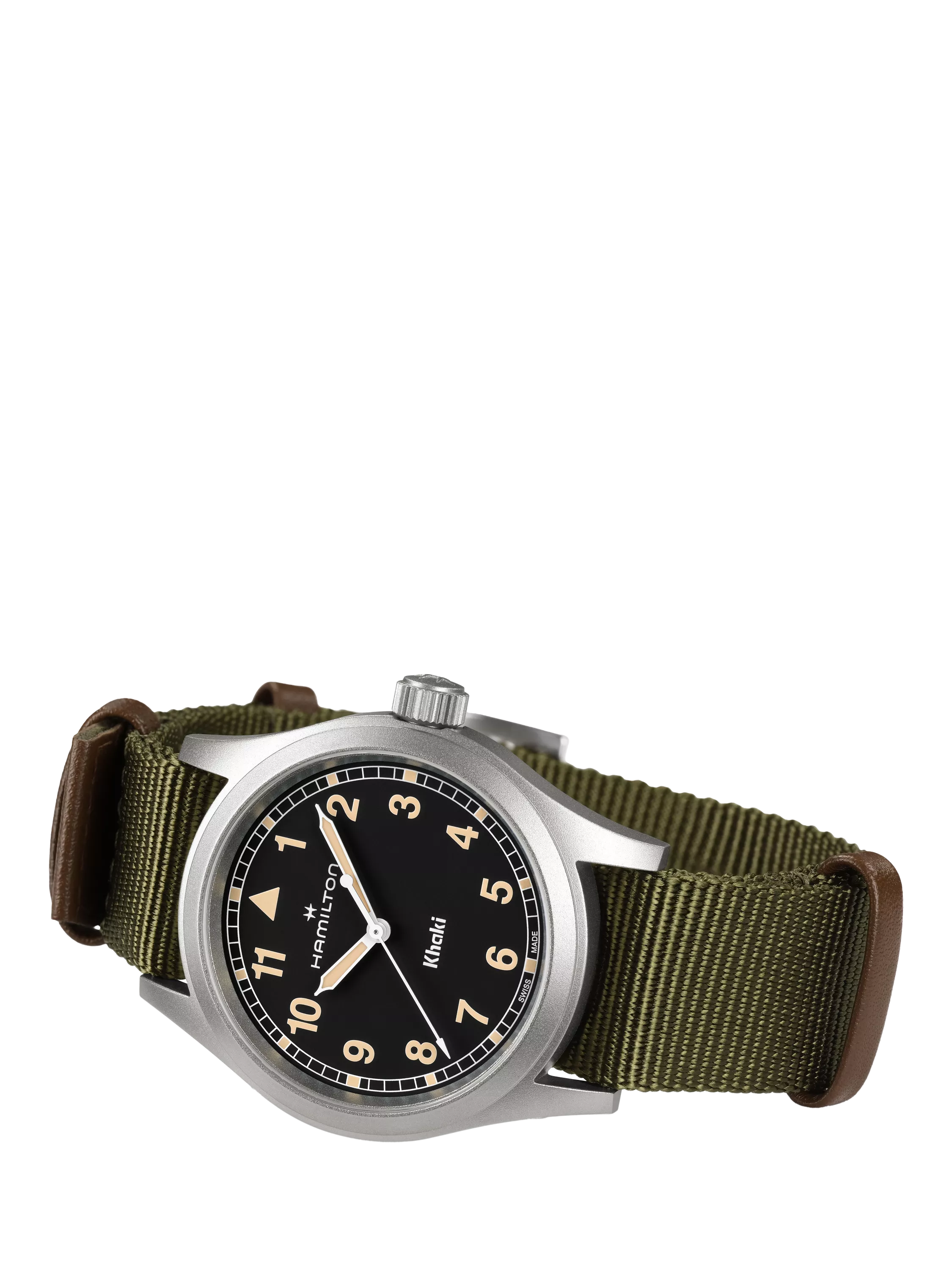 Hamilton Khaki Field Quartz watch with fabric strap (British brand)