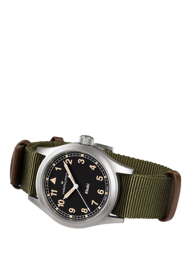 Hamilton Khaki Field Quartz watch with fabric strap (British brand)