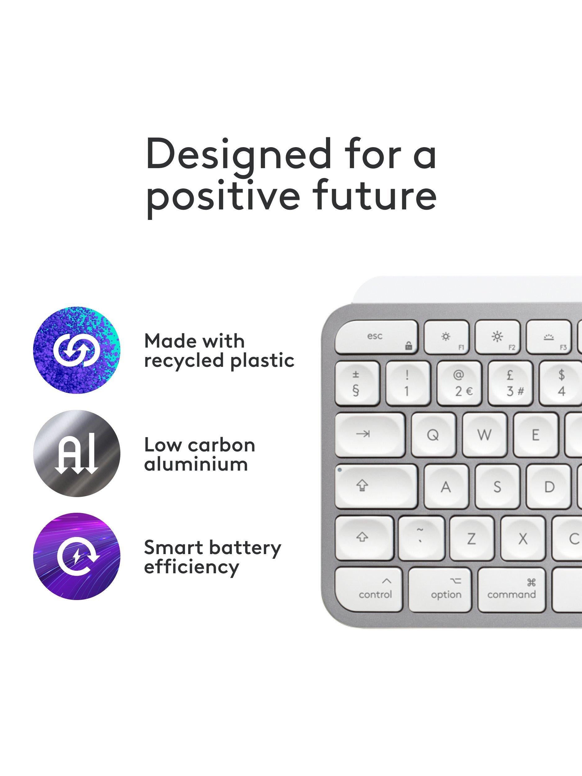 Logitech wireless keyboard MX Keys S for Mac Pale Grey (British brand)
