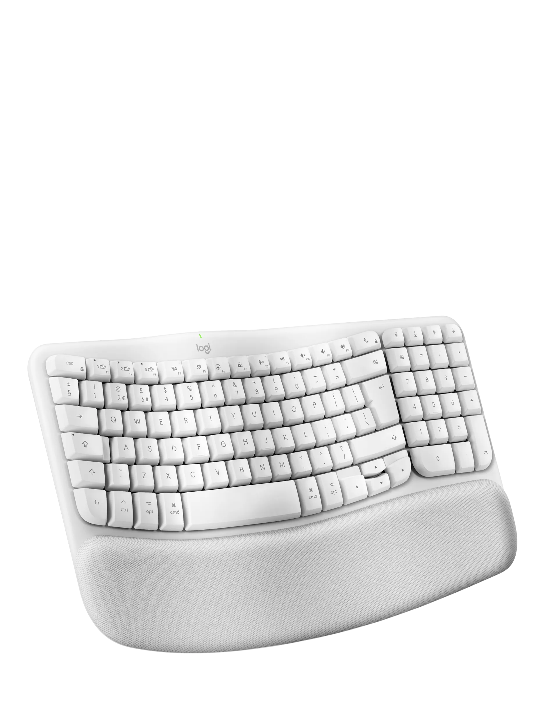 Logitech wireless ergonomic keyboard for Mac pale grey, imported from the UK