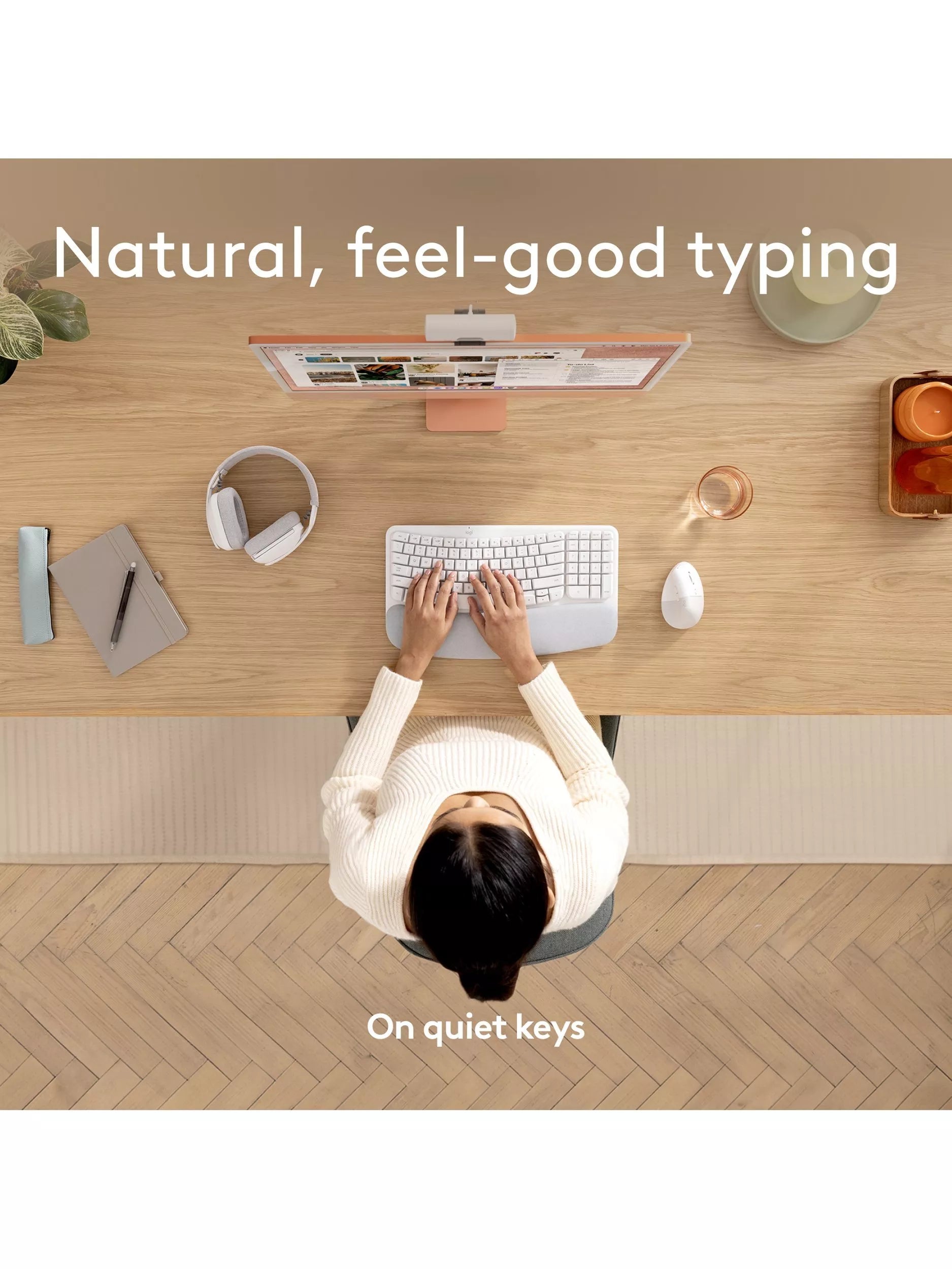 Logitech wireless ergonomic keyboard for Mac pale grey, imported from the UK