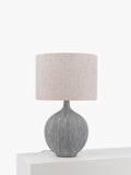 John Lewis ebony ceramic table lamp with linen shade (British brand)