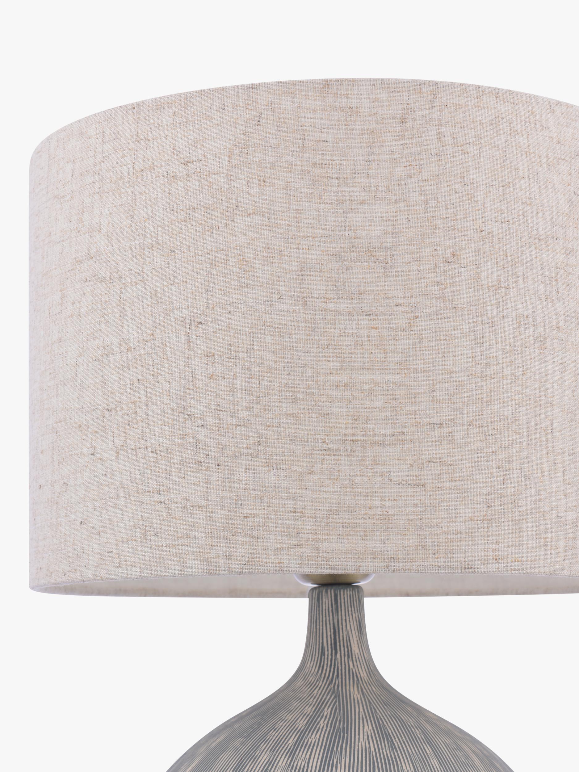 John Lewis ebony ceramic table lamp with linen shade (British brand)