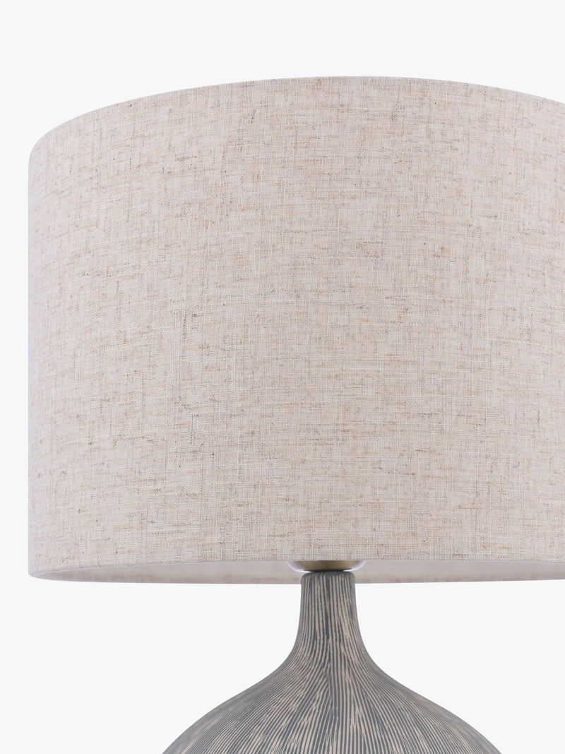 John Lewis ebony ceramic table lamp with linen shade (British brand)
