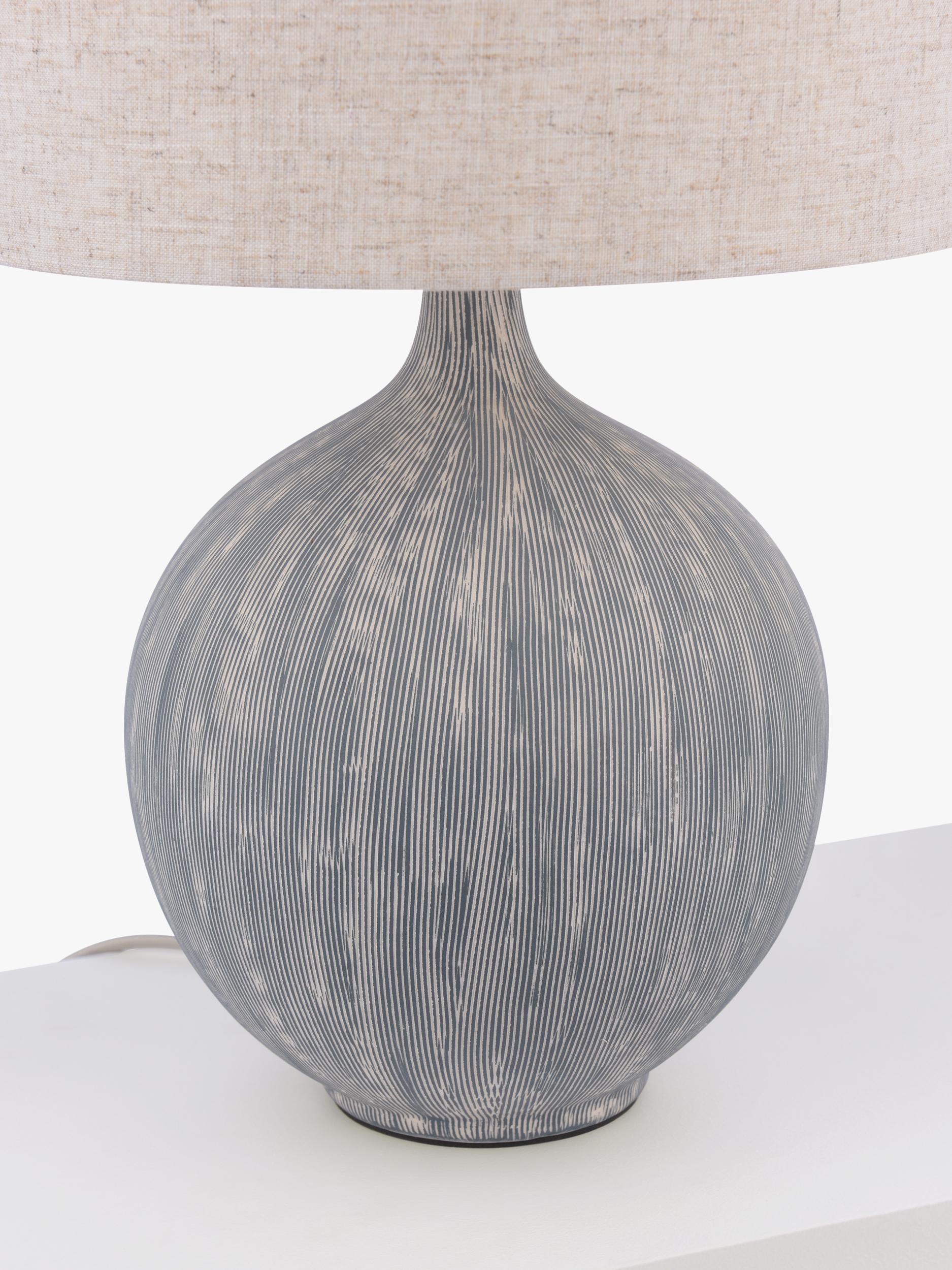 John Lewis ebony ceramic table lamp with linen shade (British brand)