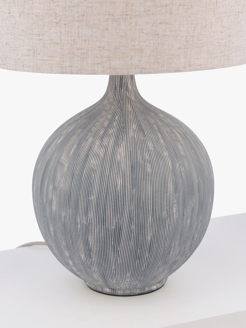 John Lewis ebony ceramic table lamp with linen shade (British brand)
