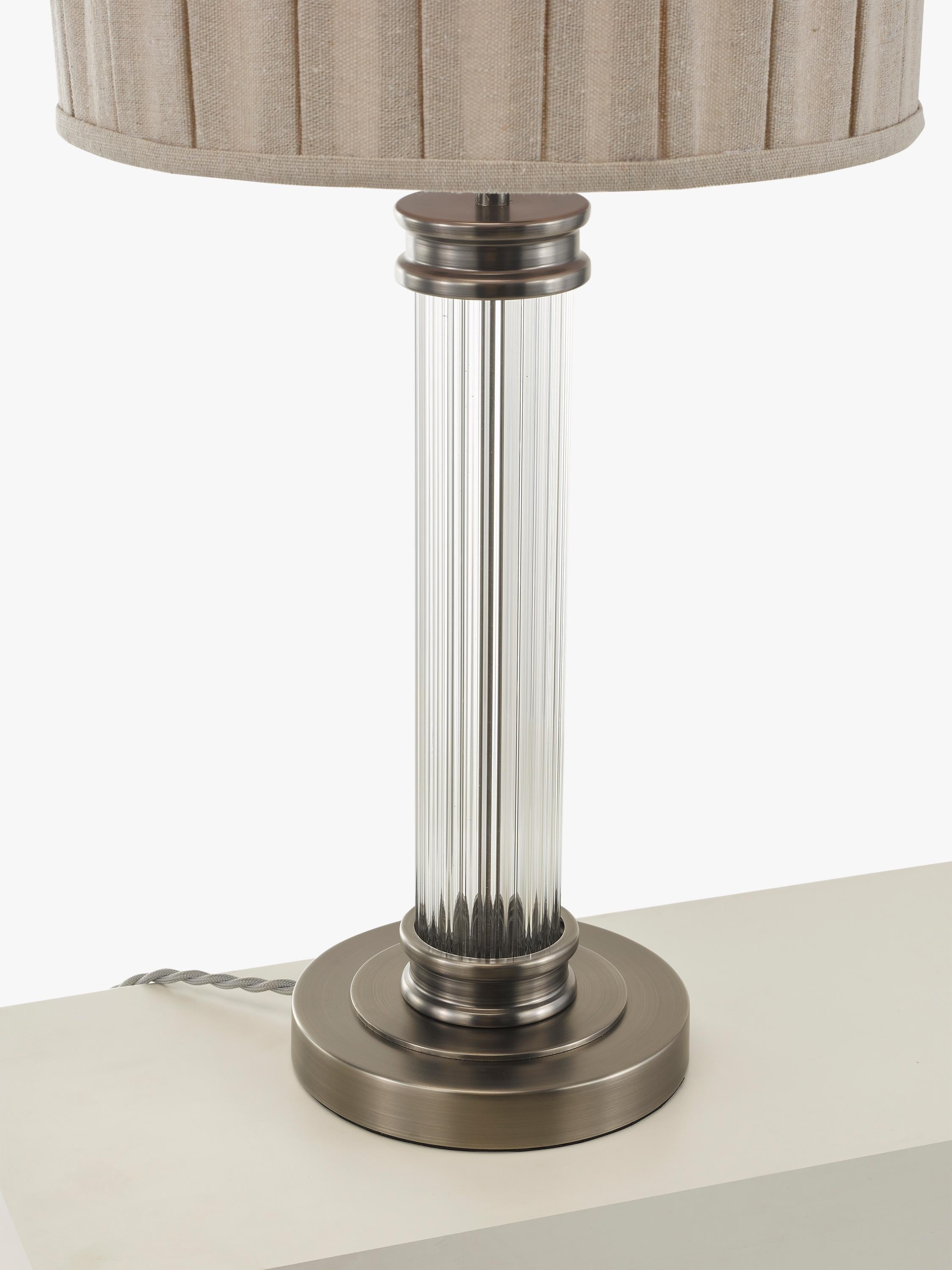 John Lewis Gatsby rib glass table lamp pewter (British brand)