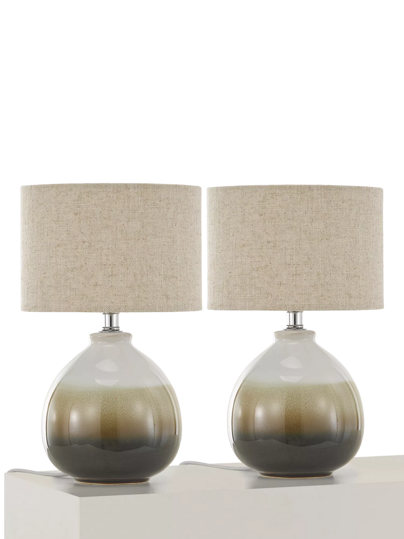 John Lewis Martha small duo table lamp set, imported from the UK