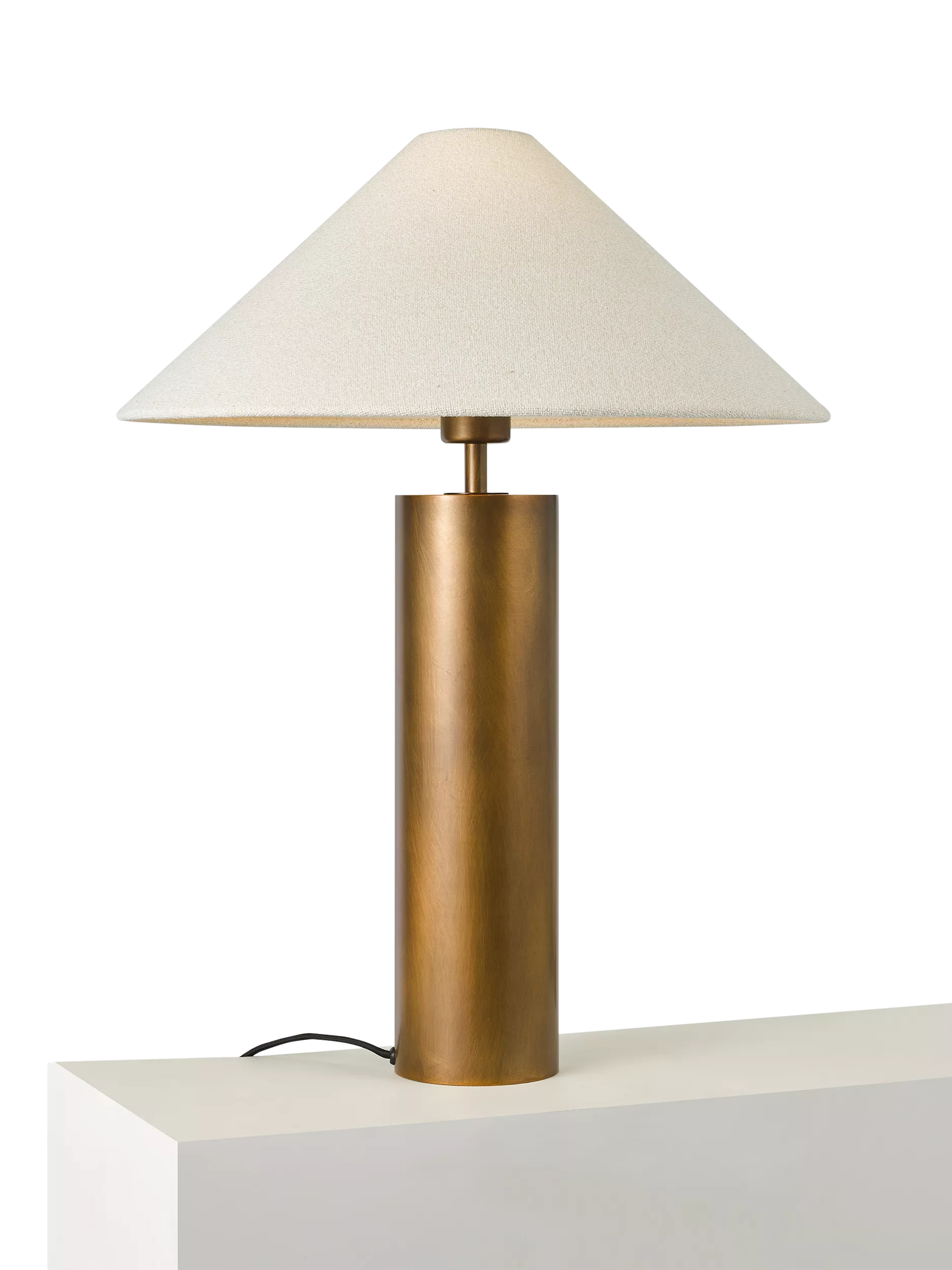 John Lewis column table lamp patina brass, UK version
