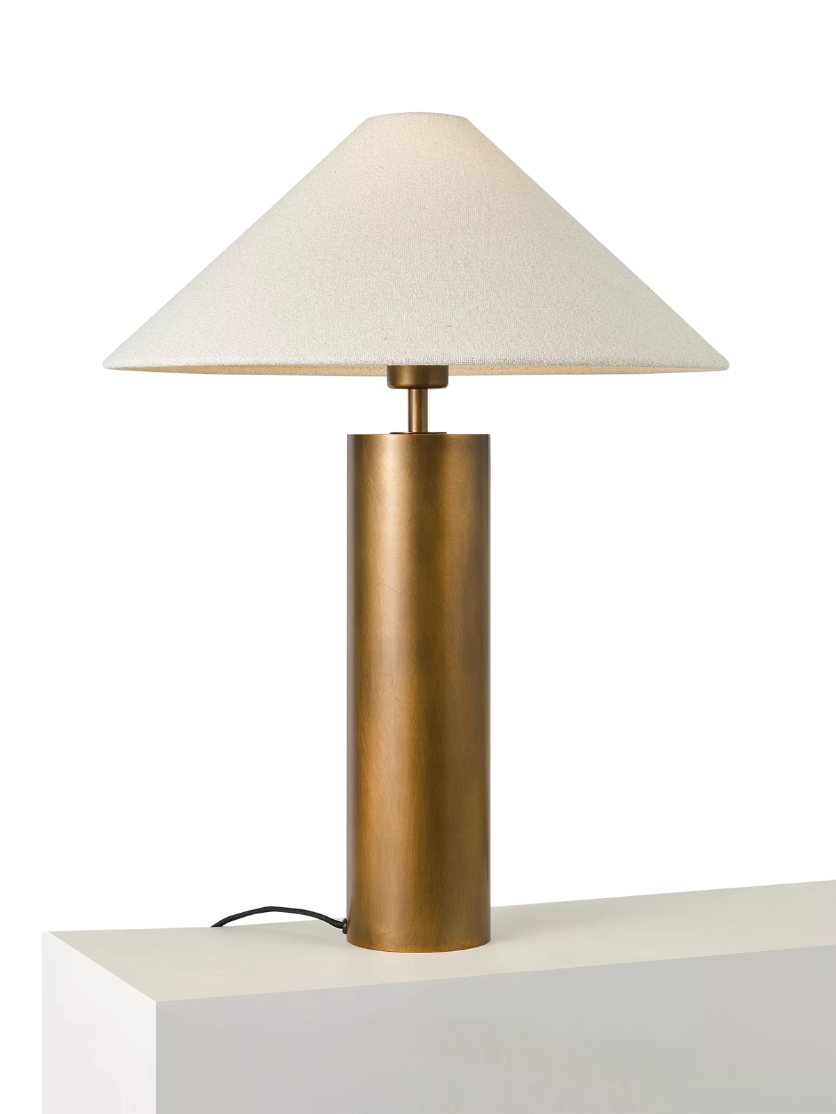 John Lewis column table lamp patina brass, UK version