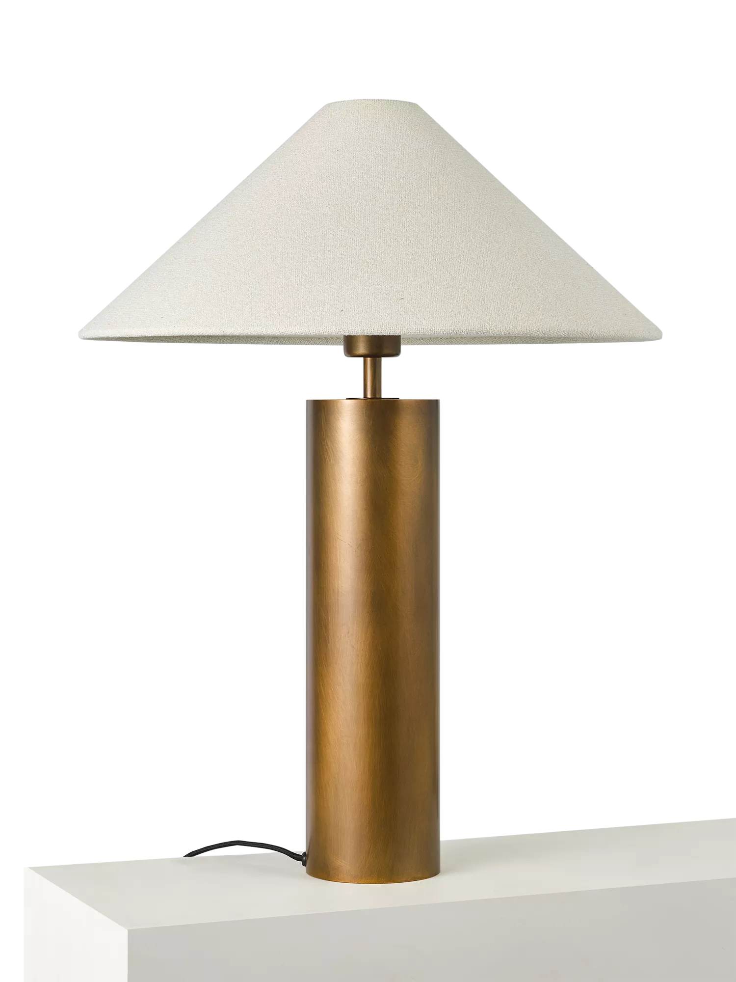 John Lewis column table lamp patina brass, UK version