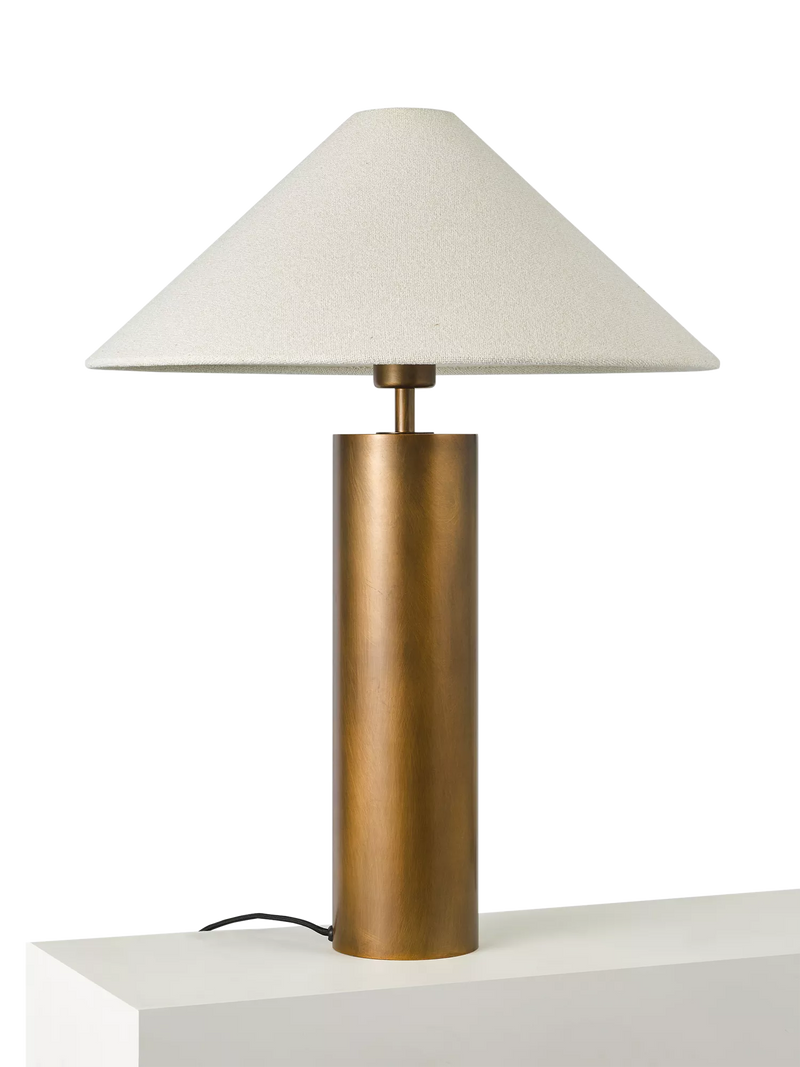 John Lewis column table lamp patina brass, UK version