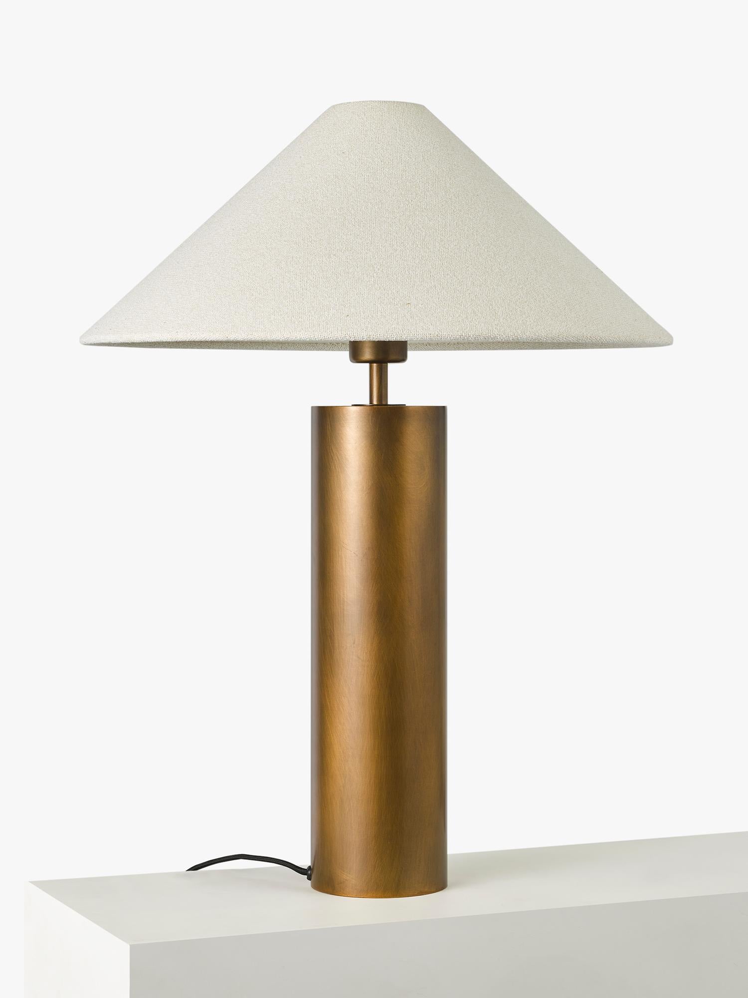 John Lewis column table lamp patina brass, UK version