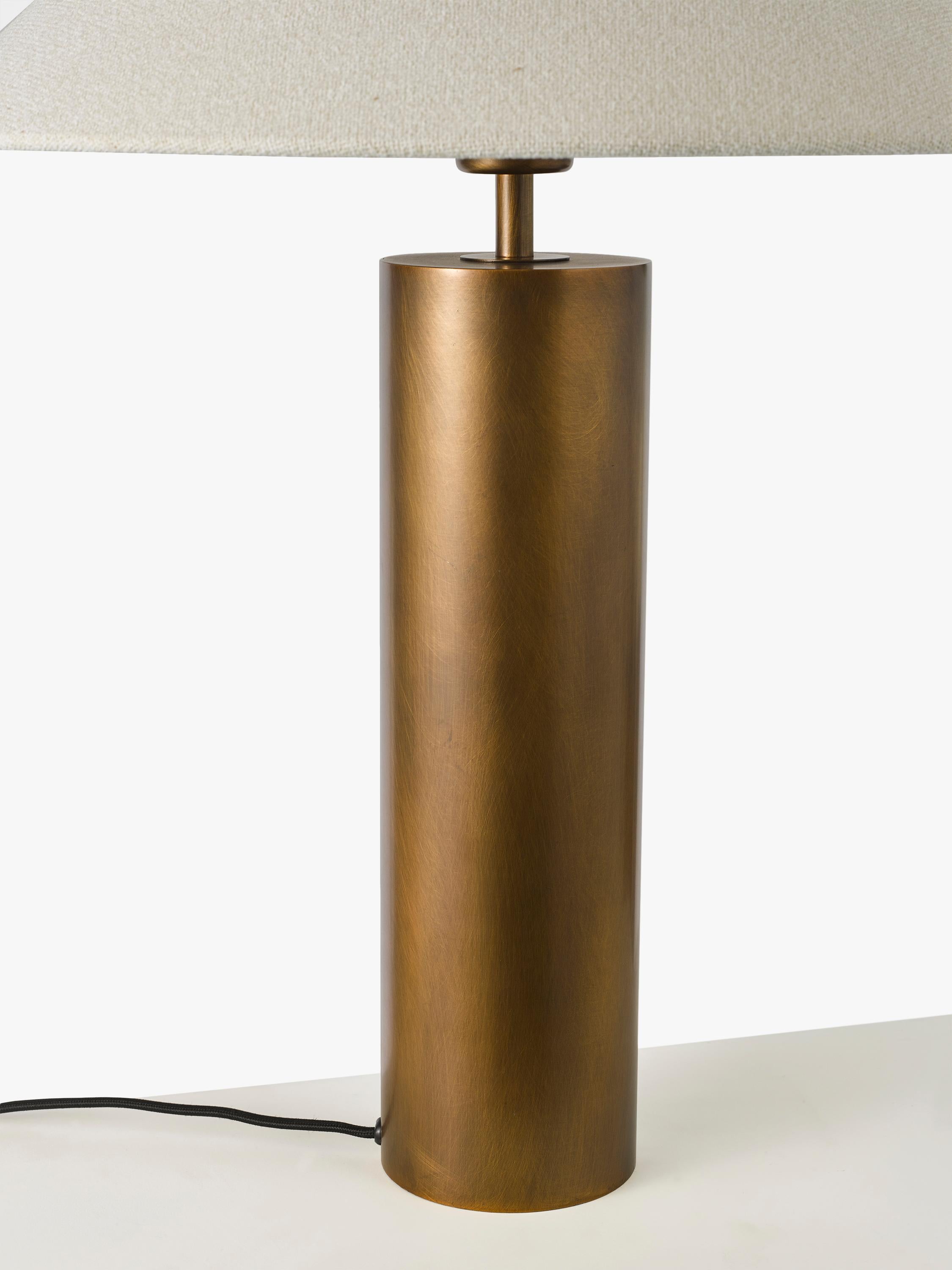 John Lewis column table lamp patina brass, UK version