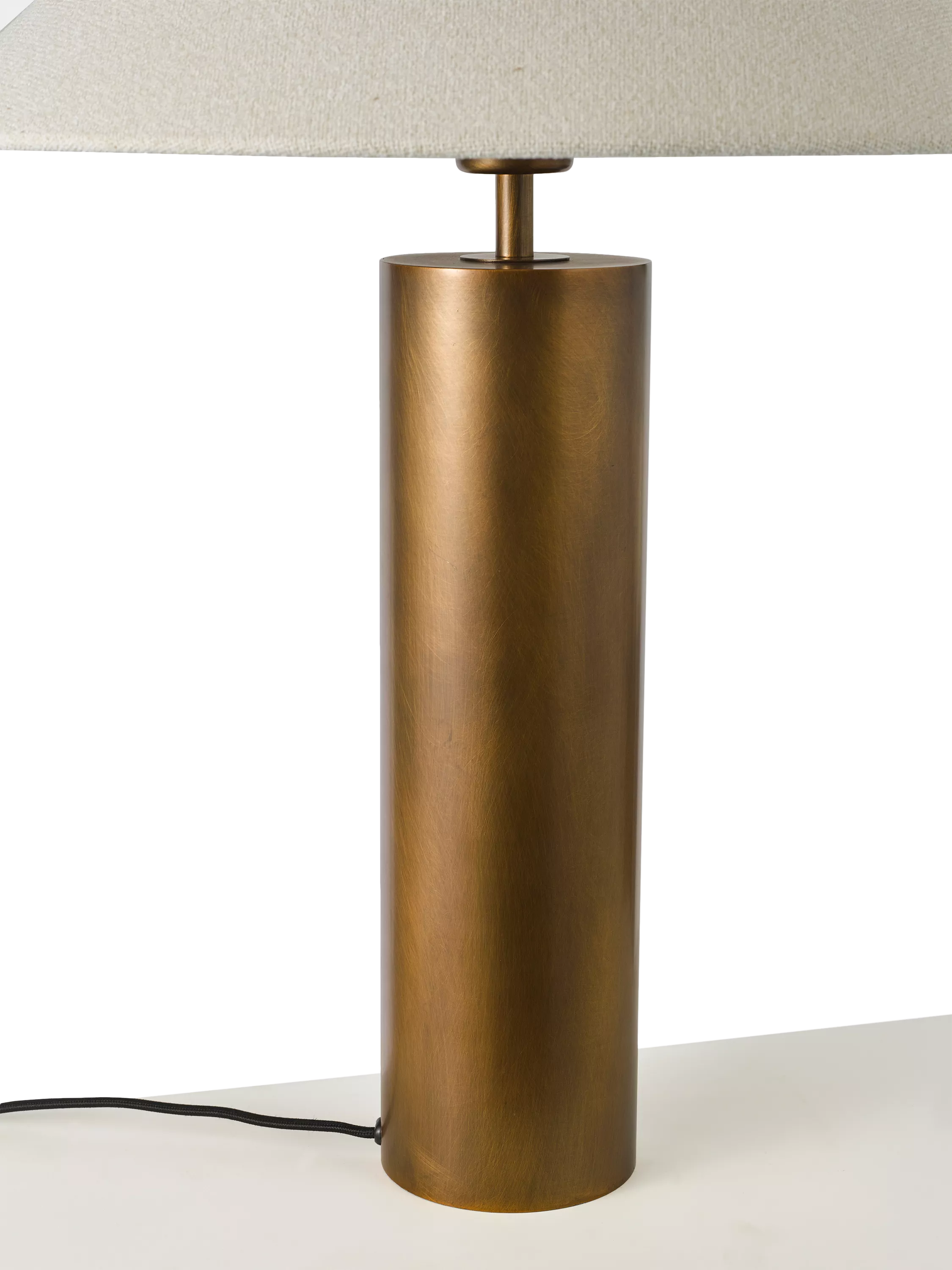 John Lewis column table lamp patina brass, UK version