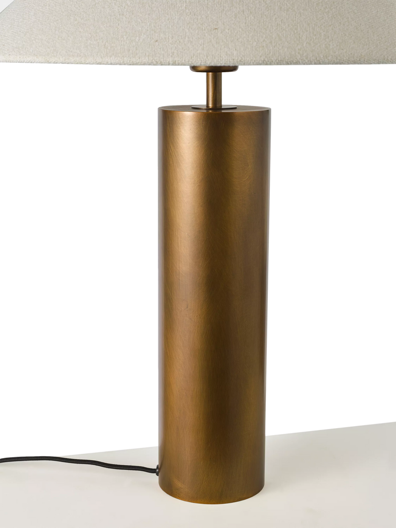 John Lewis column table lamp patina brass, UK version