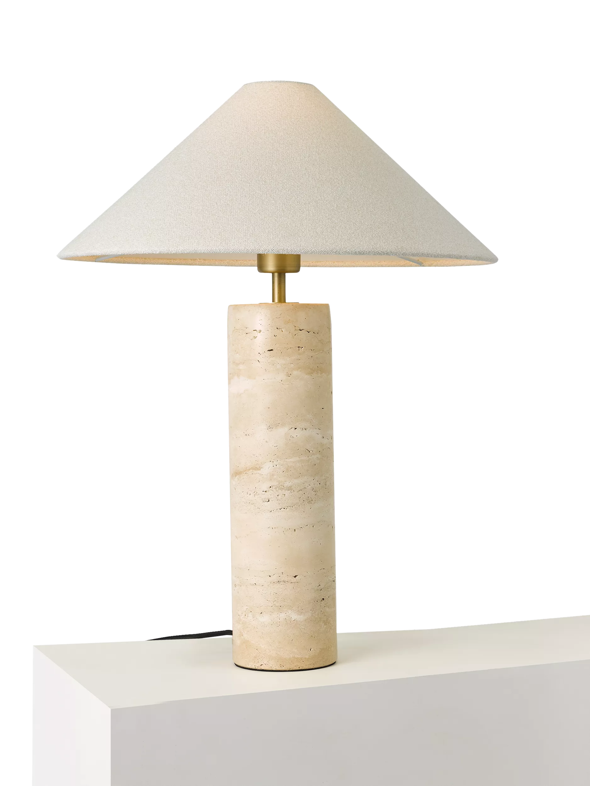 John Lewis Travertine Column Table Lamp brass finish imported from the UK