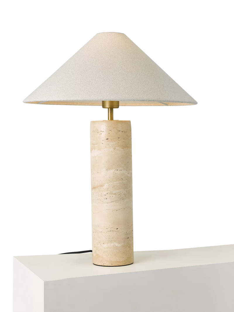 John Lewis Travertine Column Table Lamp brass finish imported from the UK