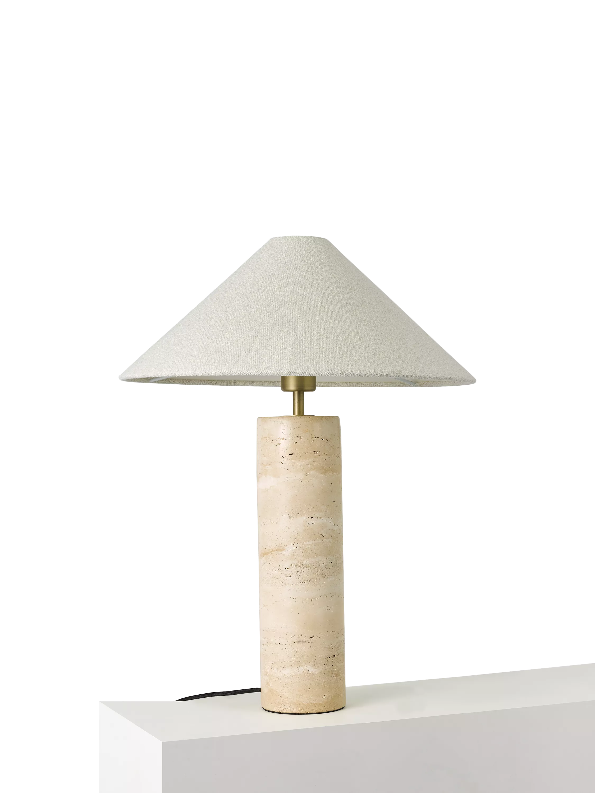 John Lewis Travertine Column Table Lamp brass finish imported from the UK