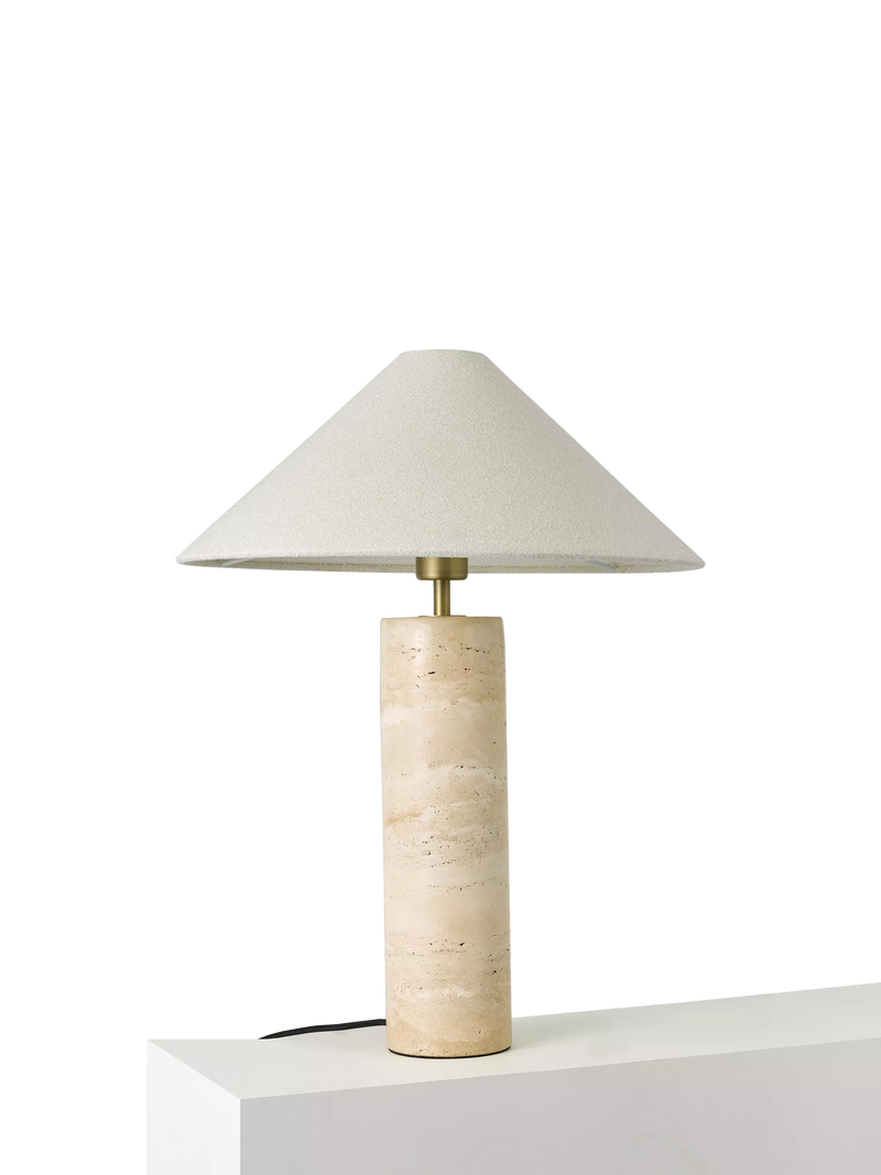 John Lewis Travertine Column Table Lamp brass finish imported from the UK