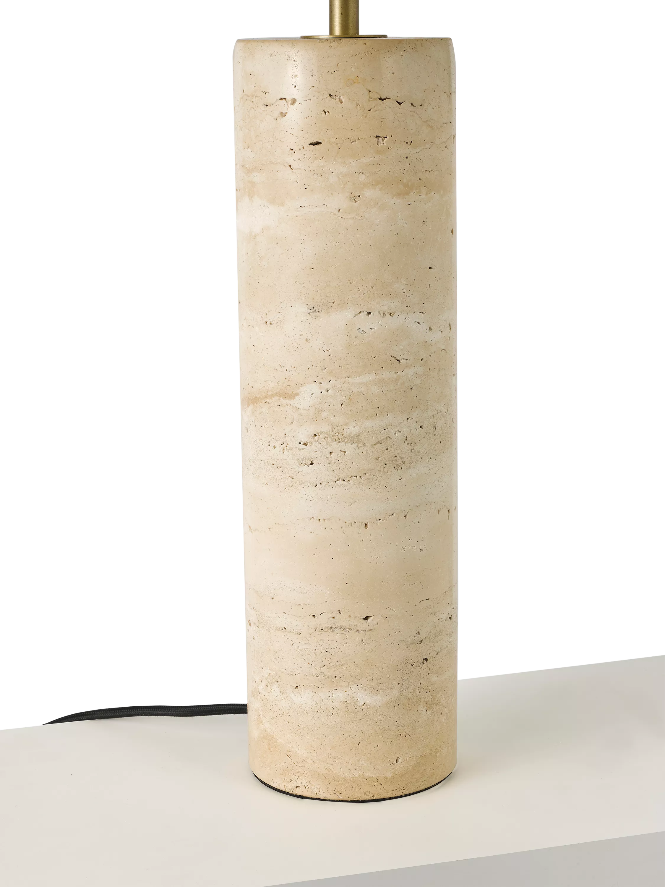 John Lewis Travertine Column Table Lamp brass finish imported from the UK