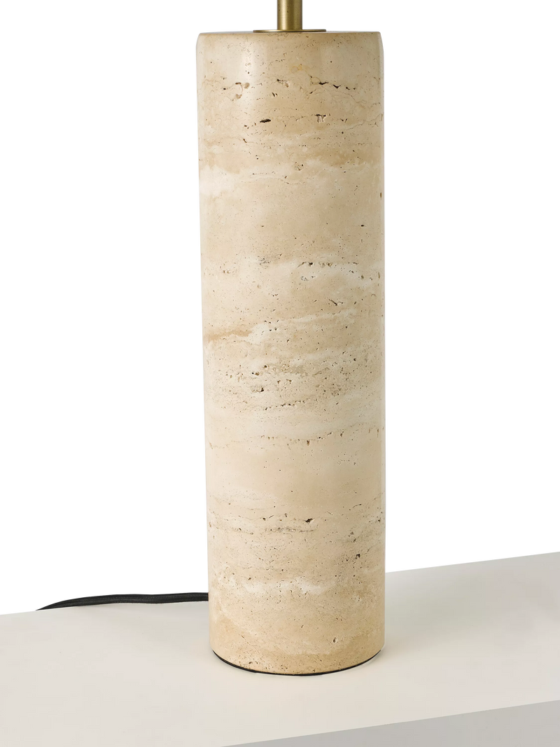 John Lewis Travertine Column Table Lamp brass finish imported from the UK