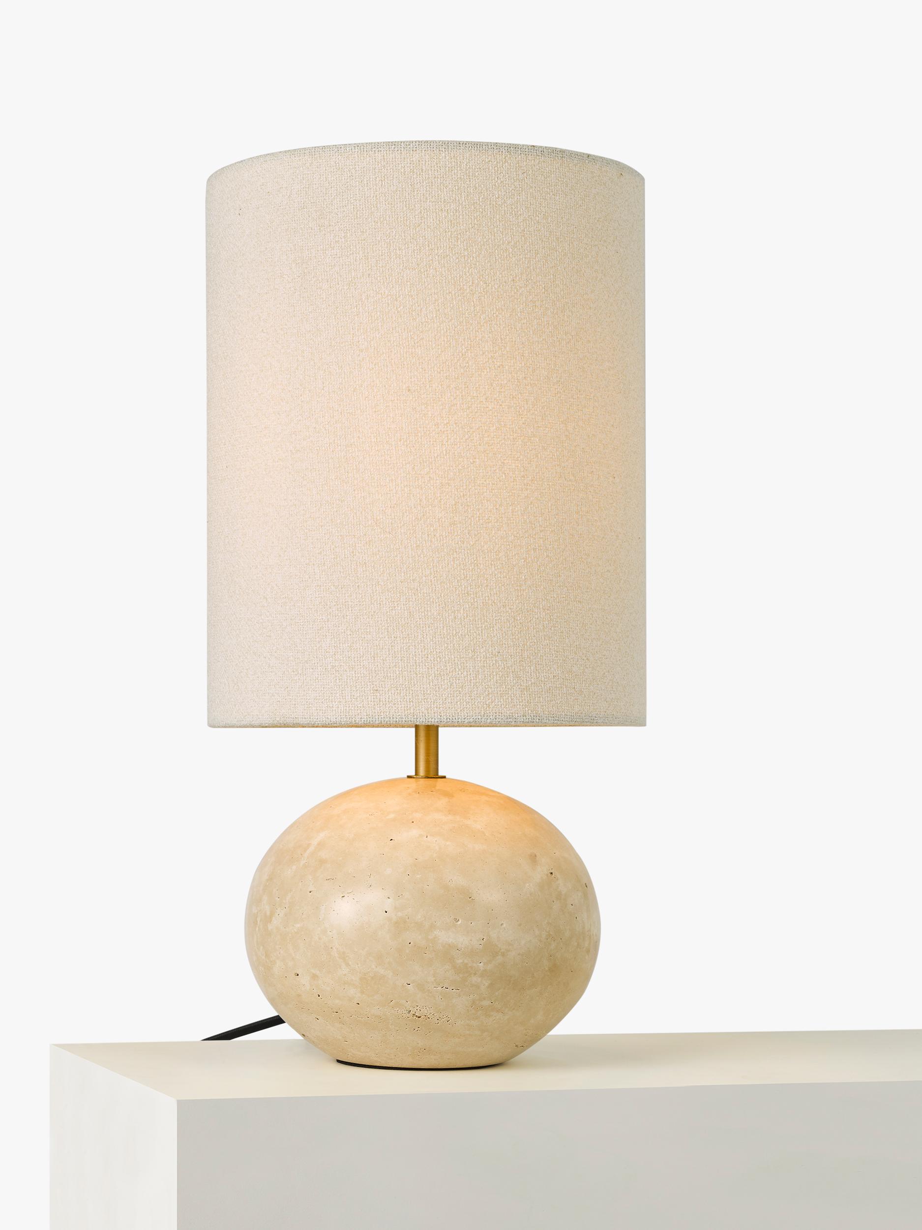 John Lewis Pebble marble table lamp with linen shade - British product