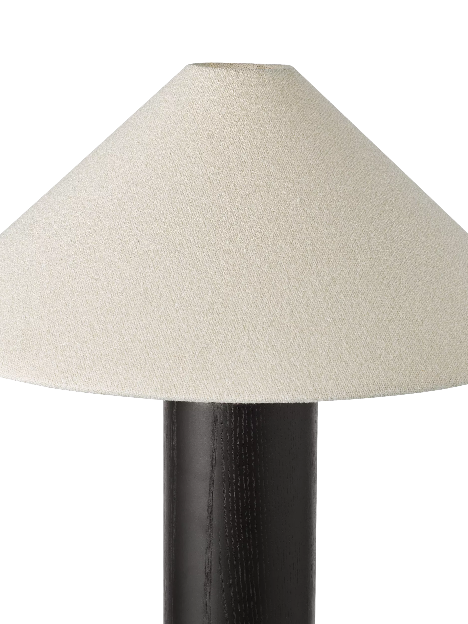 John Lewis walnut column table lamp black H56cm (British brand)