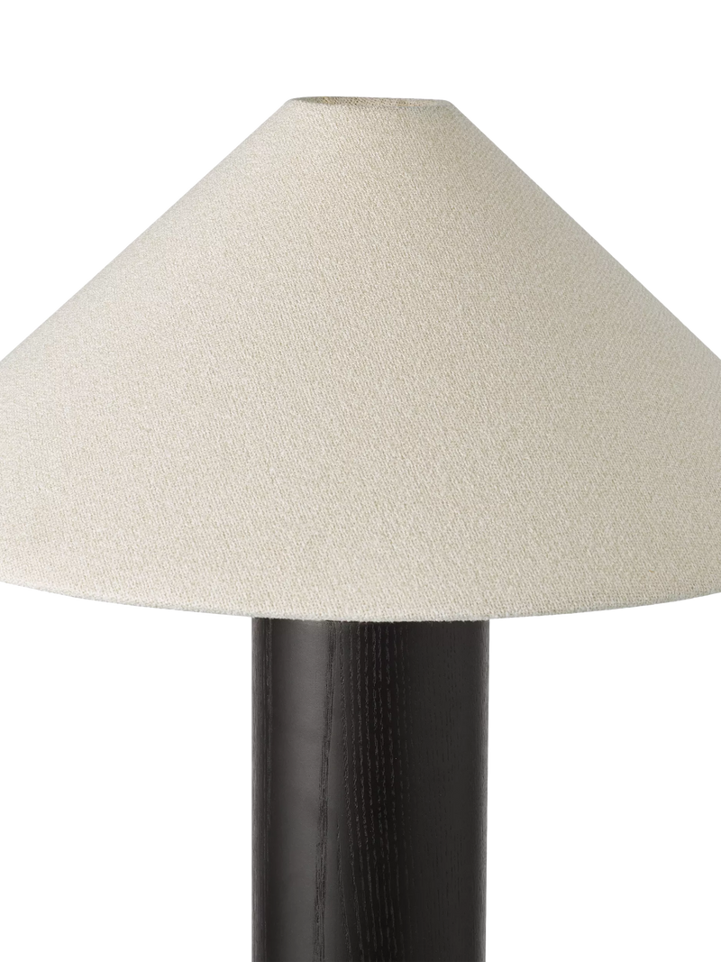 John Lewis walnut column table lamp black H56cm (British brand)