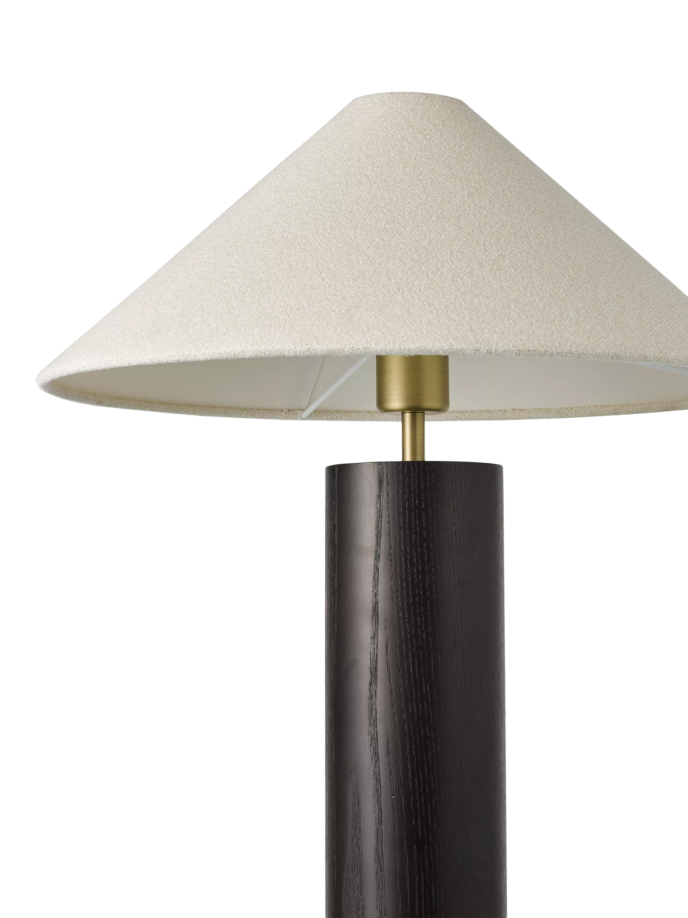 John Lewis walnut column table lamp black H56cm (British brand)