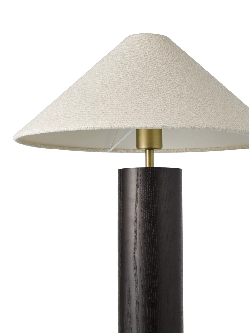 John Lewis walnut column table lamp black H56cm (British brand)