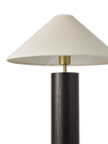John Lewis walnut column table lamp black H56cm (British brand)