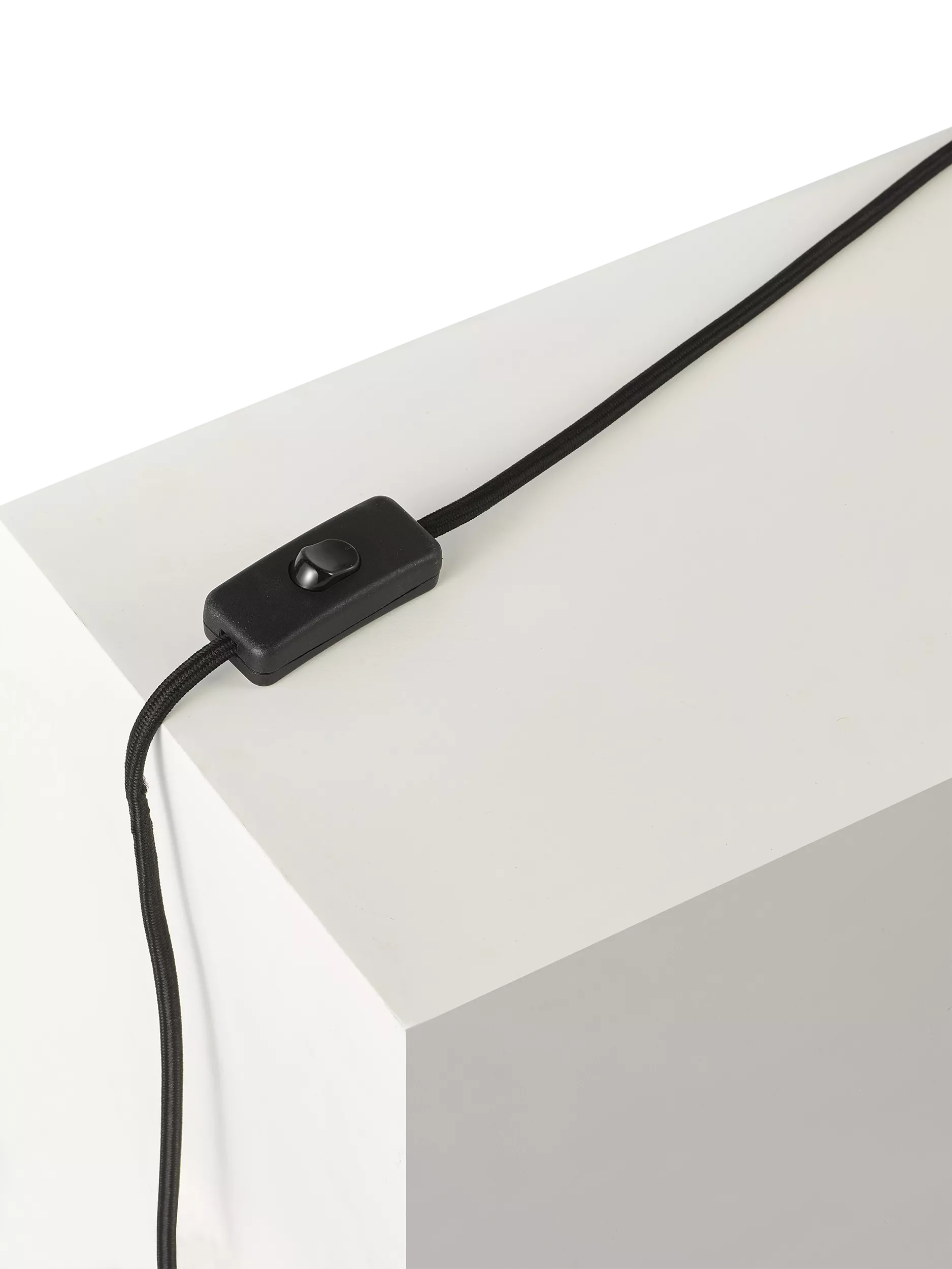 John Lewis walnut column table lamp black H56cm (British brand)