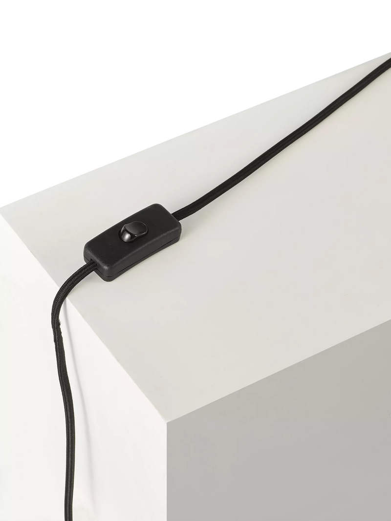 John Lewis walnut column table lamp black H56cm (British brand)