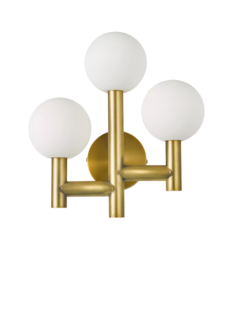 John Lewis 3 arm wall light matt gold - British product
