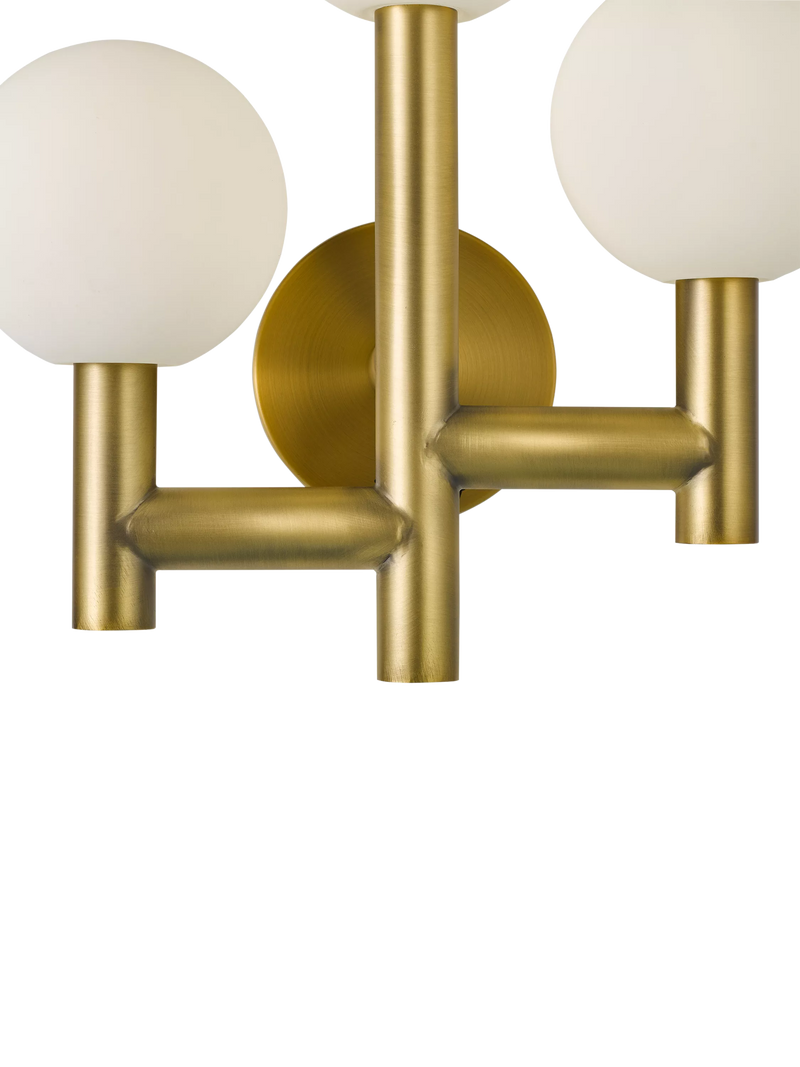 John Lewis 3 arm wall light matt gold - British product