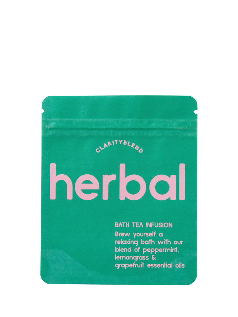 Clarity Blend herbal bath tea infusion with peppermint and grapefruit - British product