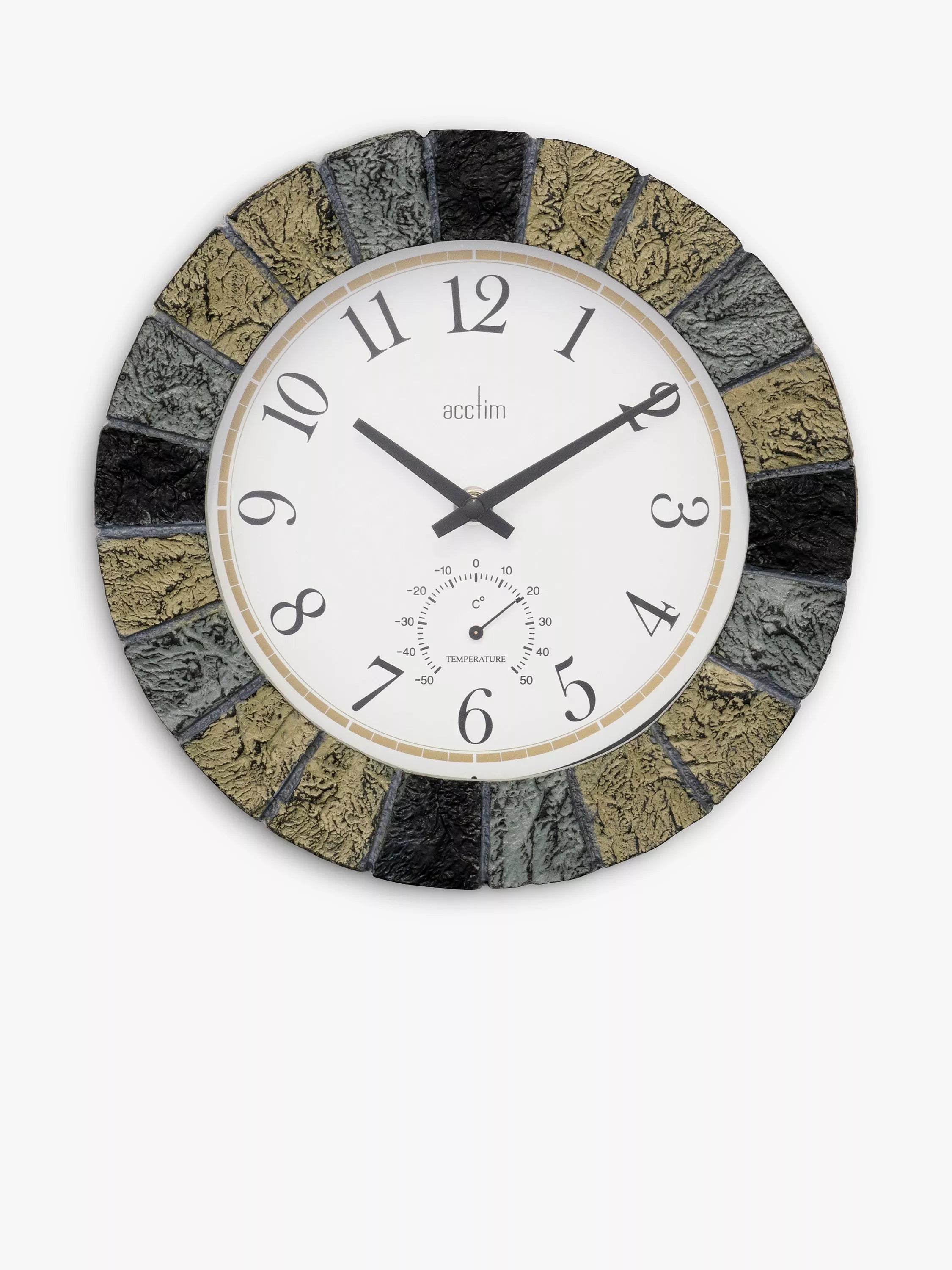 Acctim Bowfell wall clock with thermometer slate 26cm, UK version